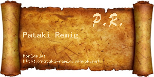 Pataki Remig névjegykártya